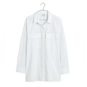 Madewell The Signature Poplin Oversized Button-Up Shirt: Flap-Pocket Edition